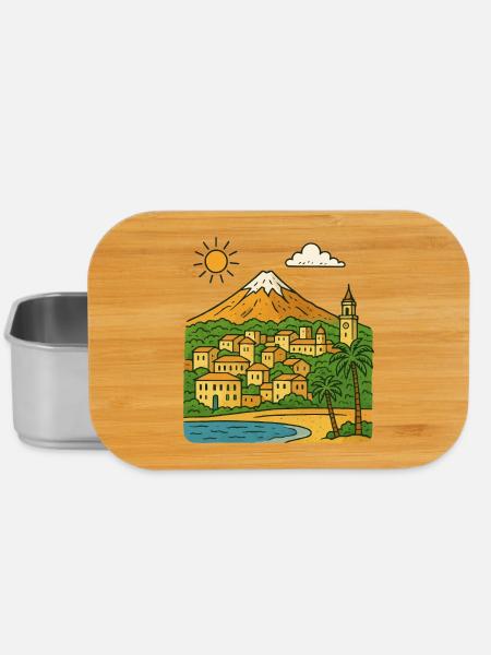 Farbige Stadtlandschaft von Teneriffa - Lunch Box - Silber