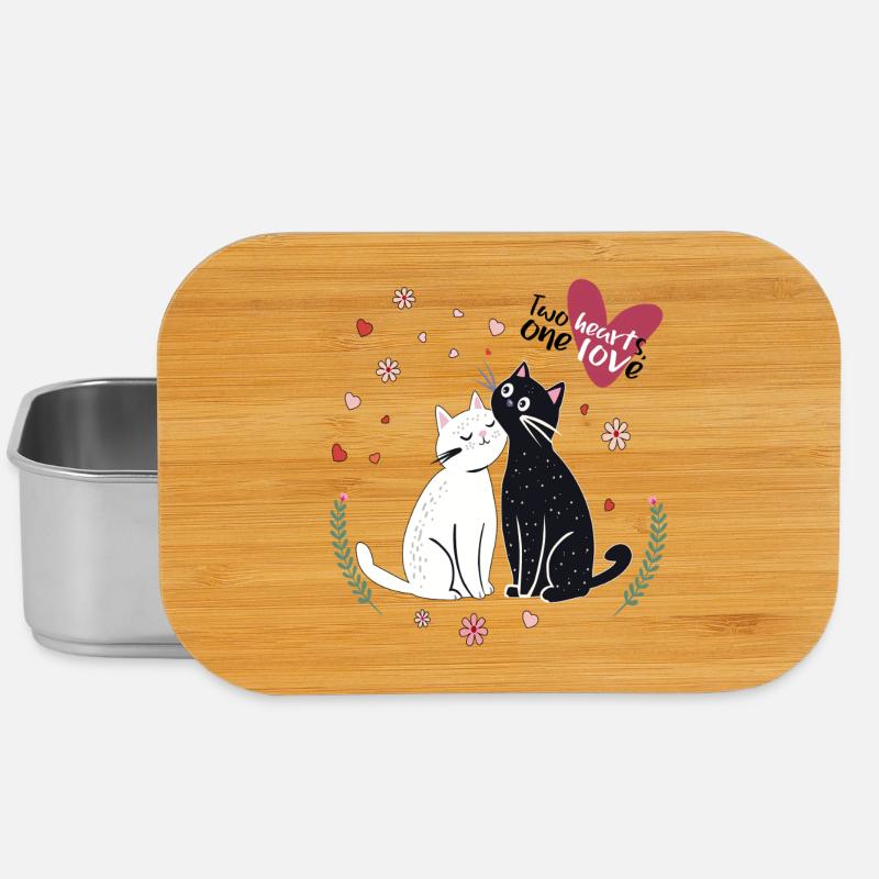 Verspielte Katzen mit Herzen - Lunch Box - Silber