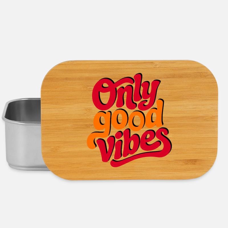 Positive Vibes Hand Lettered Design - Lunch Box - silver