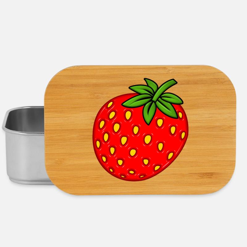 Erdbeere - Lunch Box - Silber