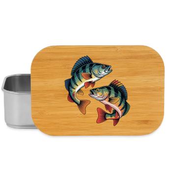 Zwei springende Barsche - Lunch Box - Silber - Vorne