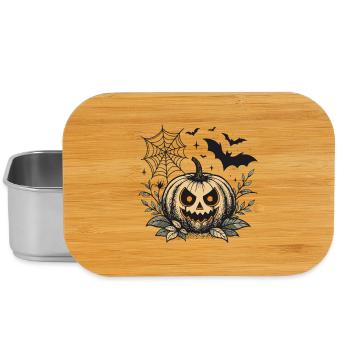 Citrouille Halloween maléfique - Boîte à goûter - argent - Devant