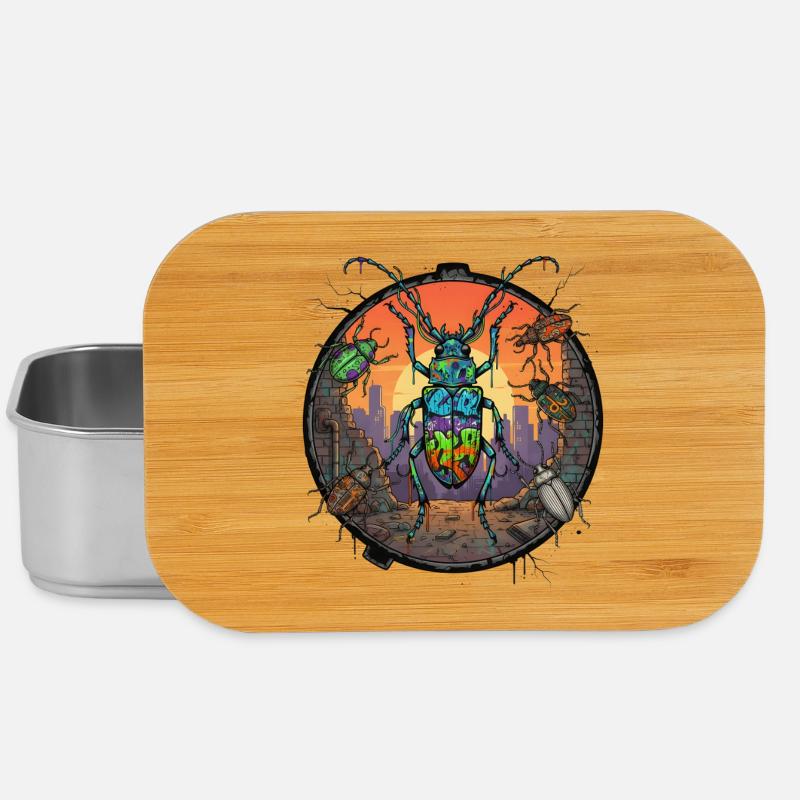 Insects Graffiti in Sunset - Lunch Box - silver