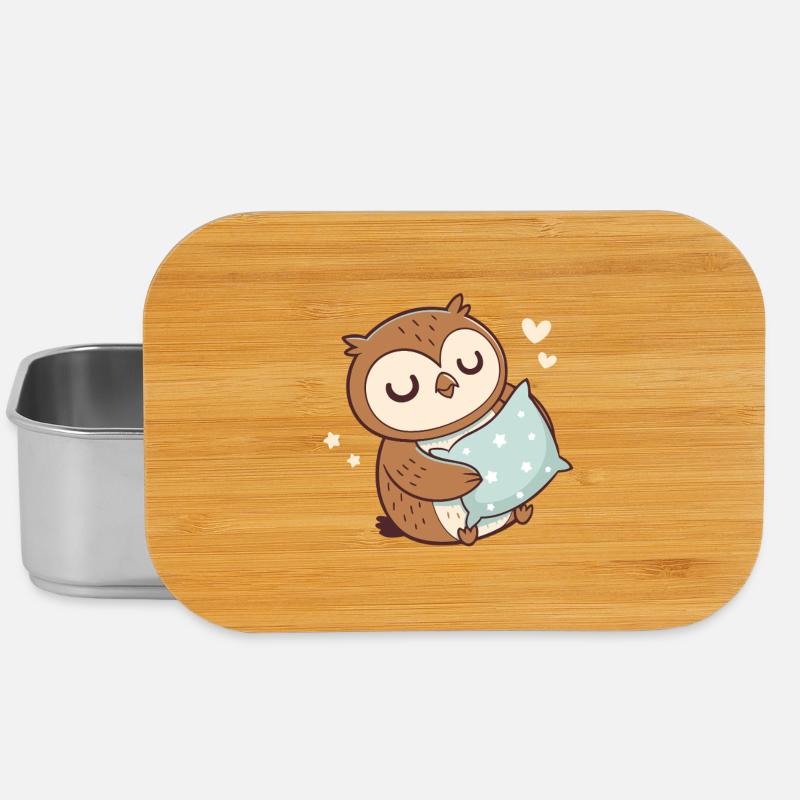 Kuschelige Eule und Sternenwolke - Lunch Box - Silber