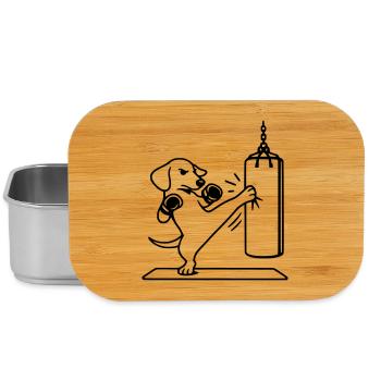Kickboxing Boxing Dog Dachshund - Lunch Box - silver - Front