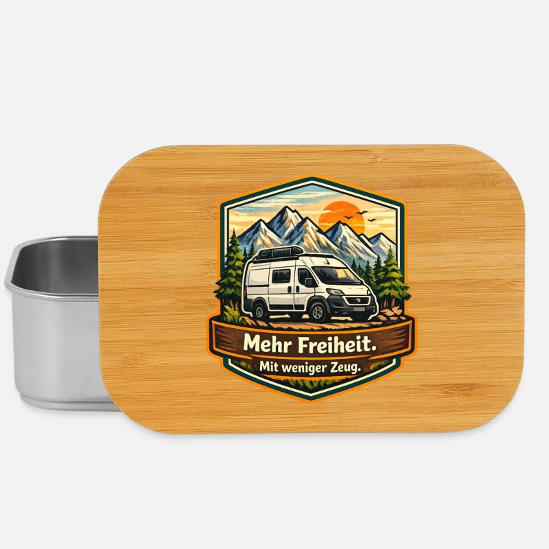 Camping-More Freedom-With Less Stuff-Camper - Lunch Box - silver