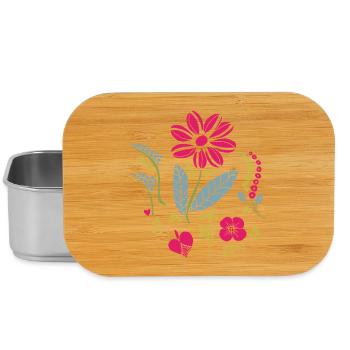 Floral ornament with leaves - Lunch Box - silver - Front
