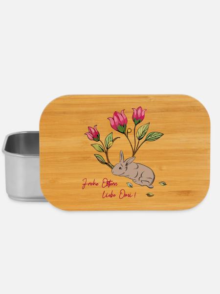 Osterhase mit Tulpen - Lunch Box - Silber