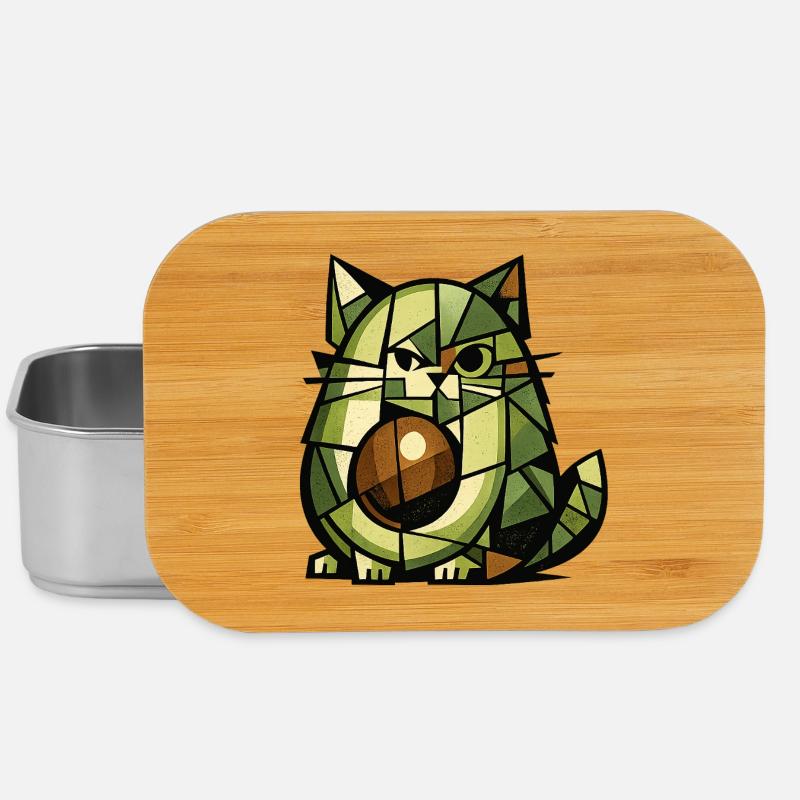 Version cubisme AvoCat - Boîte à goûter - argent