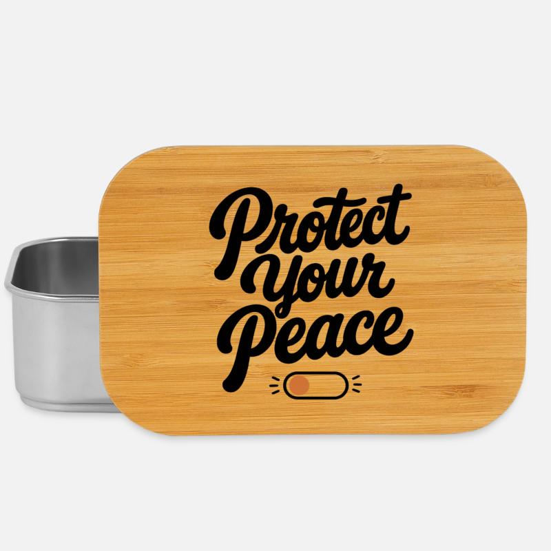 Protect Your Peace | Minimal Retro Typography - Lunch Box - silver