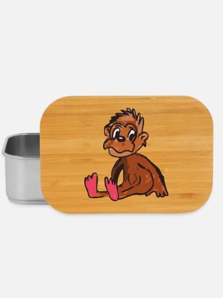 monkey Affe - Lunch Box - Silber
