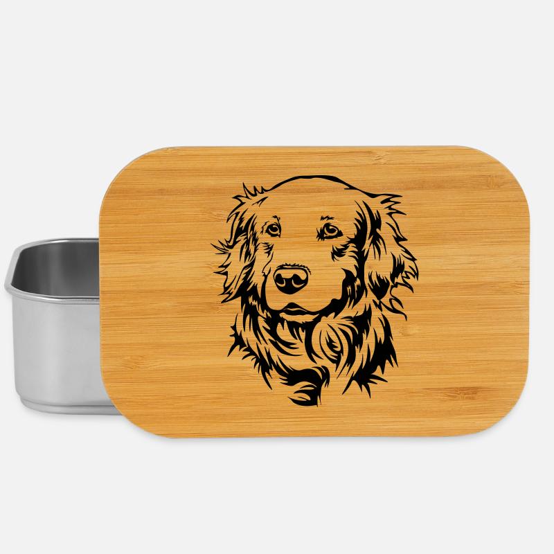 Golden Retriever Head - Lunch Box - silver
