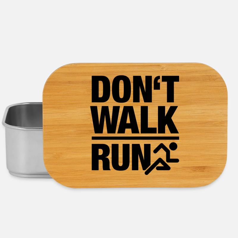 Don't walk - run - Lunch Box - silver