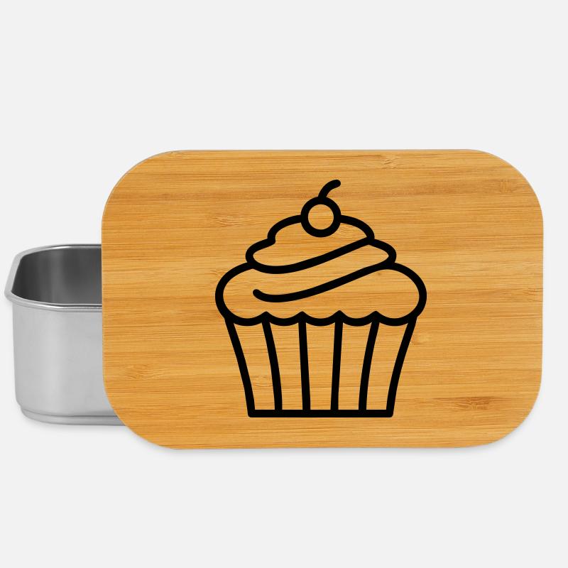 Cupcake - Lunch Box - Silber
