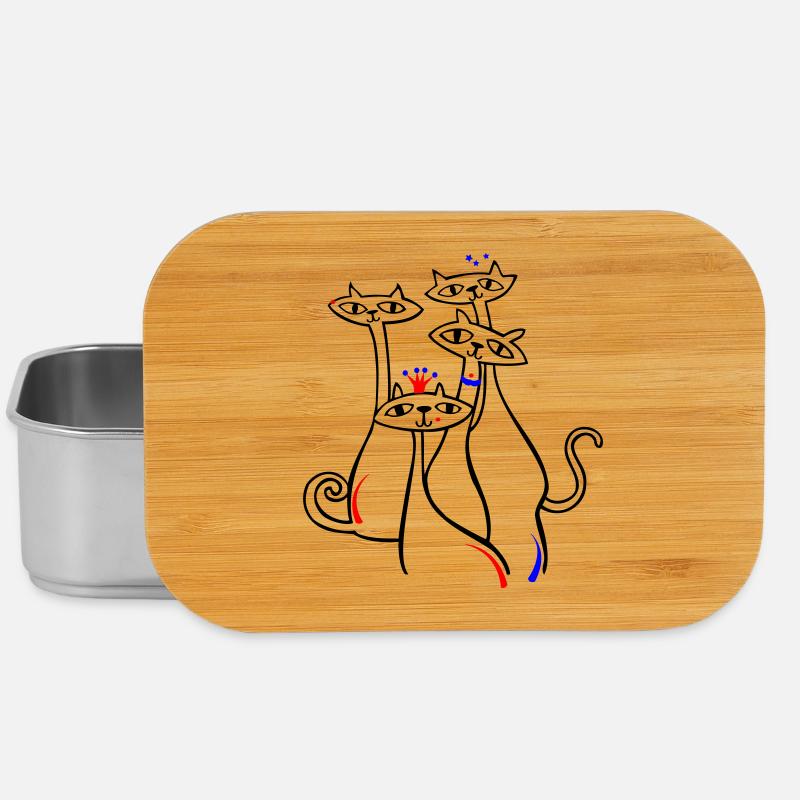 Katzen in Pose - Lunch Box - Silber