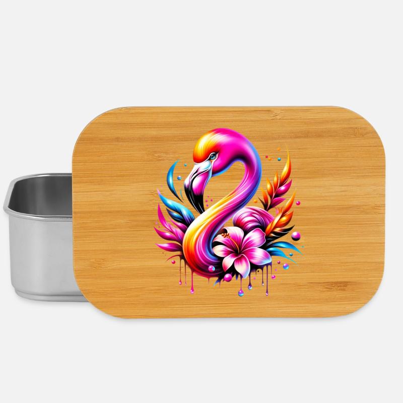 Flamingo - Lunch Box - Silber