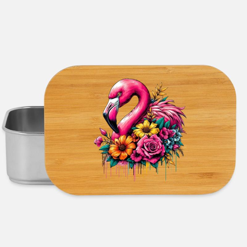 Flamingo - Lunch Box - Silber
