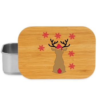 Sticker Renne dans la neige pour Noël - Boîte à goûter - argent - Devant