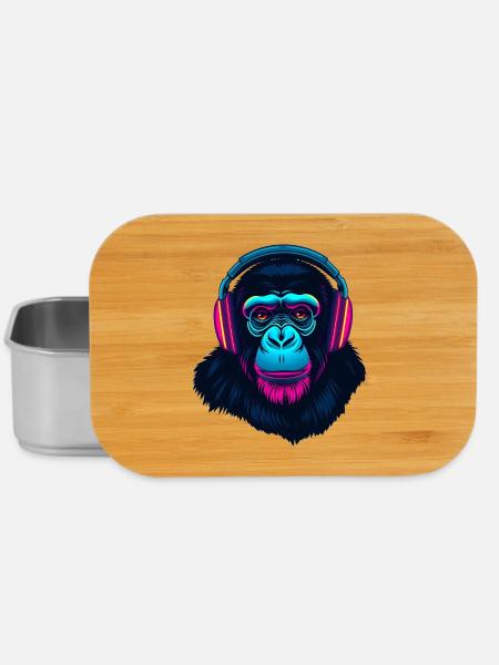 Affe als DJ - Lunch Box - Silber