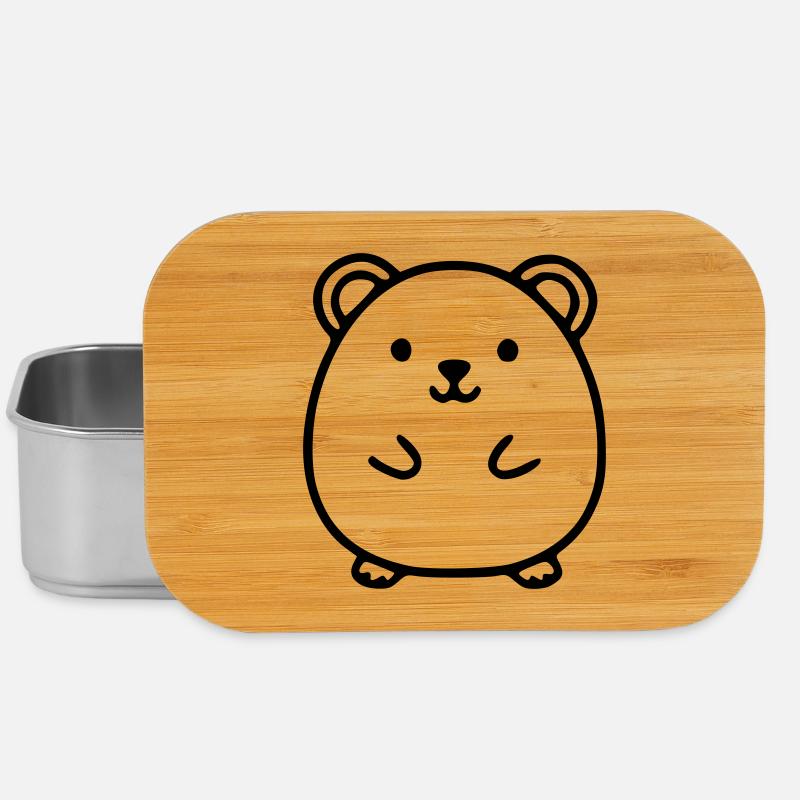 Hamster Lineart Vektor - Lunch Box - Silber