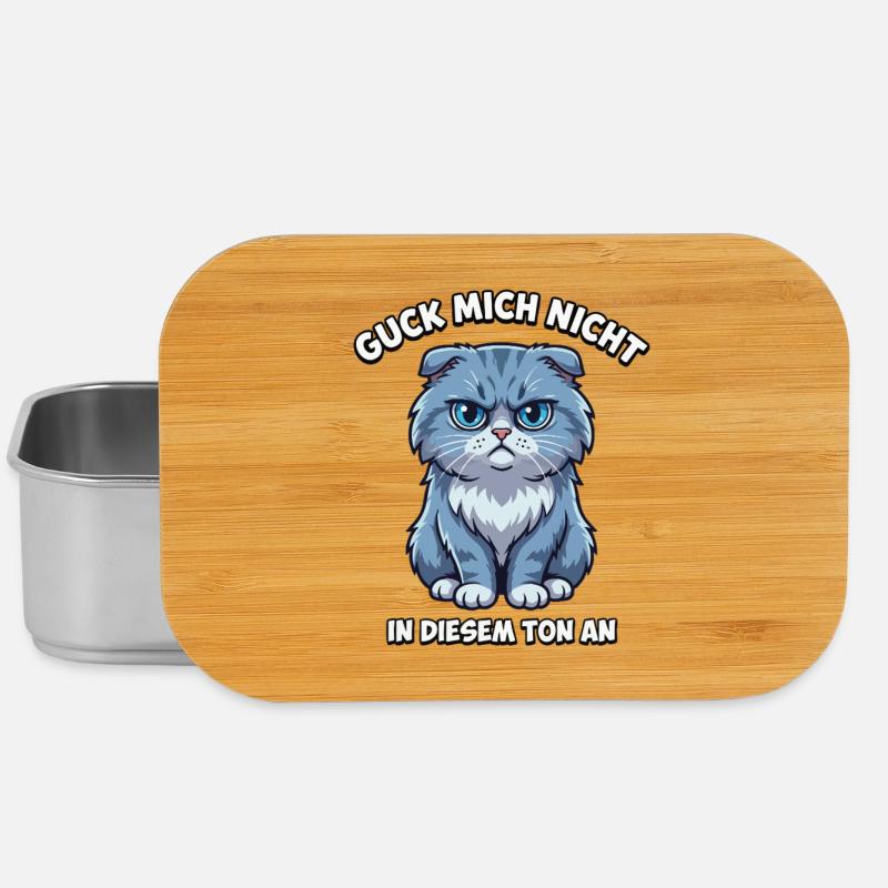 Guck mich nicht so an – Cartoon-Katze - Lunch Box - Silber