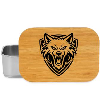 Wolf Kopf Wappen - Lunch Box - Silber - Vorne