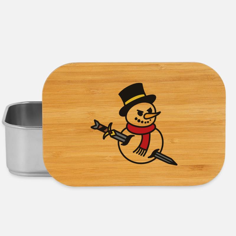 Aggressiver Schneemann mit Messer - Lunch Box - Silber