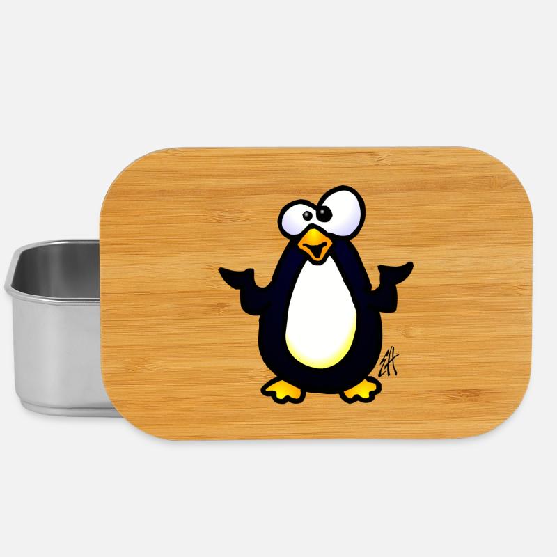 Pinguin - Lunch Box - Silber