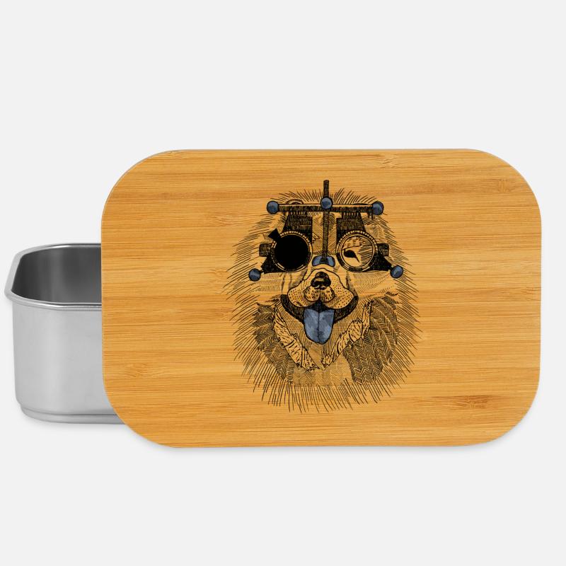 Augenoptiker Hund mit Messbrille - Lunch Box - Silber