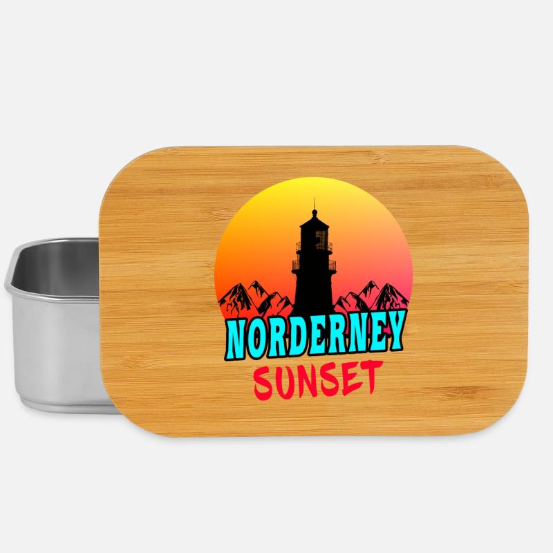 Norderney Sunset Leuchtturm Design / Geschenkidee - Lunch Box - Silber
