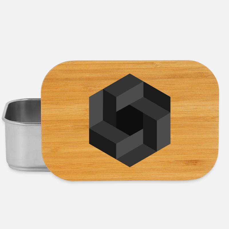 Abstract Geometric Pattern in Grayscale - Lunch Box - silver
