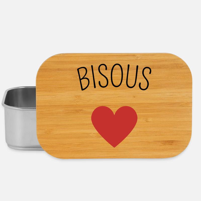 Bisous coeur - Boîte à goûter - argent
