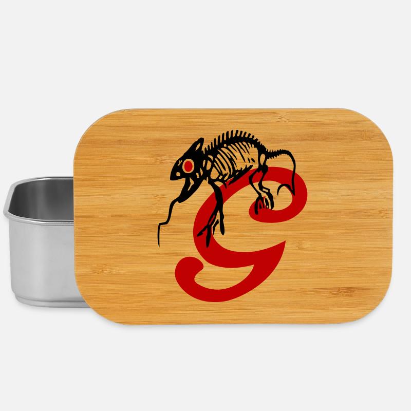 Gecko, Eidechse, Initiale - Lunch Box - Silber