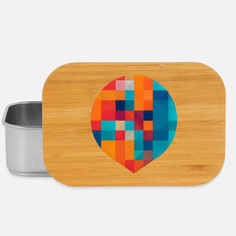 Bunte Geometrie - Lunch Box - Silber
