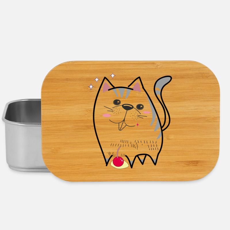 niedliche Katze - Lunch Box - Silber