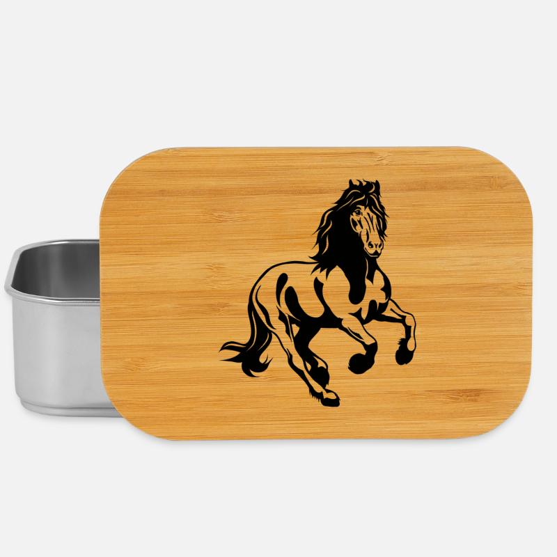 Friesian stallion 01 s - Lunch Box - silver