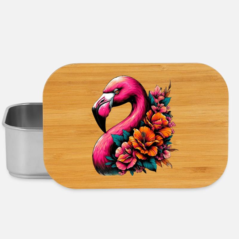Flamingo - Lunch Box - Silber