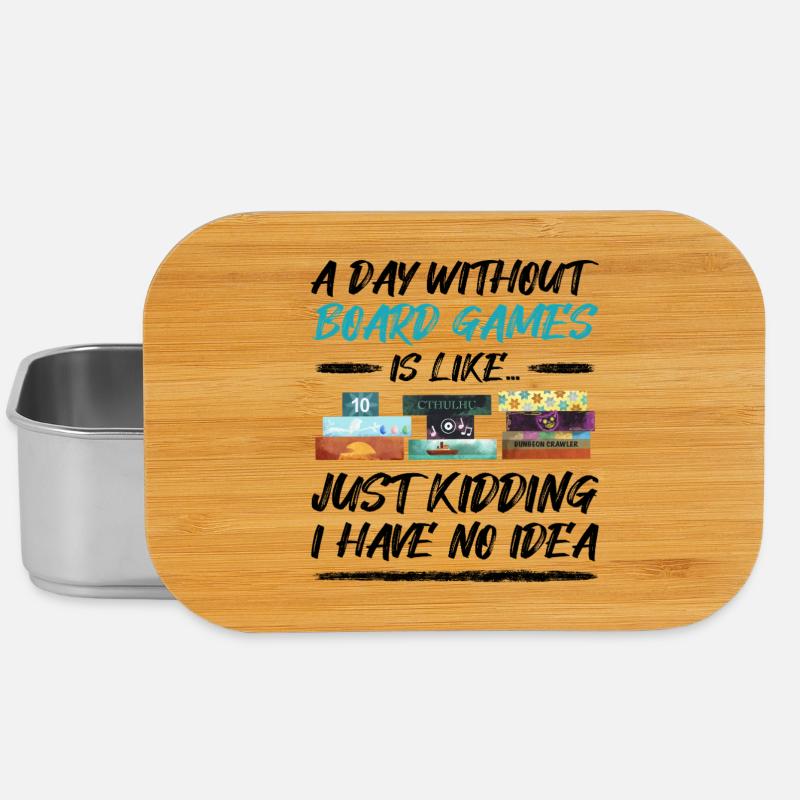 A day without board games - funny saying - Lunch Box - silver