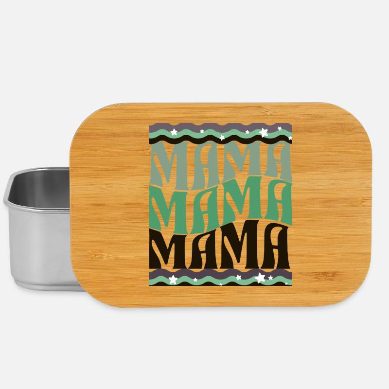 MAMA Waves Motif Vert Marron - Boîte à goûter - argent