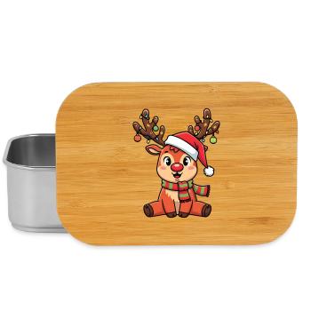 Festliches Rentier motiv für Weihnachten - Lunch Box - Silber - Vorne