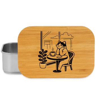 Thoughtful Cat Cafe - Lunch Box - silver - Front