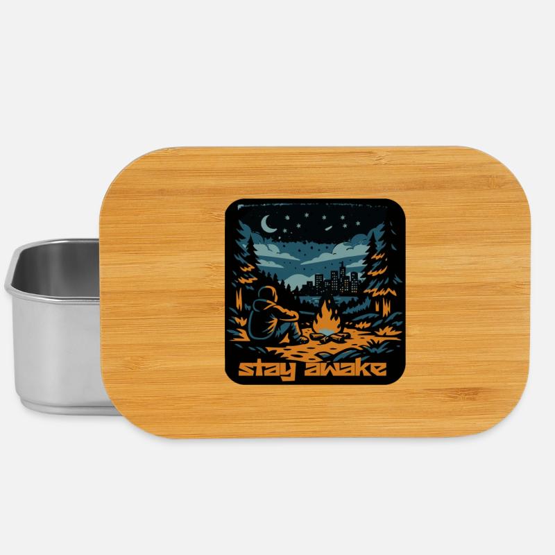 Stay Awake Campfire Night - Lunch Box - silver