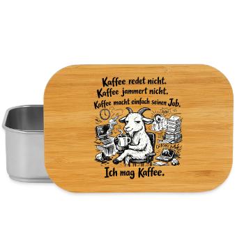 Kaffee redet nicht lustiger Kaffee Spruch - Lunch Box - Silber - Vorne