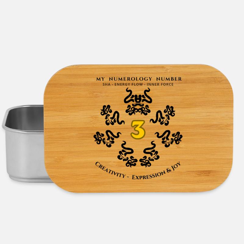 Numer_3 Symbol of Creativity, Expression and Joy - Lunch Box - silver