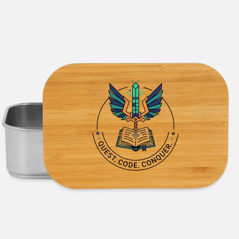 Quest. Code. Conquer Emblem - Lunch Box - silver