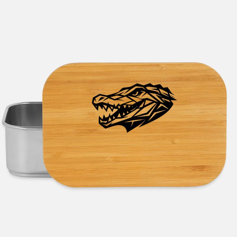 Crocodile with Geometric Style - Lunch Box - silver