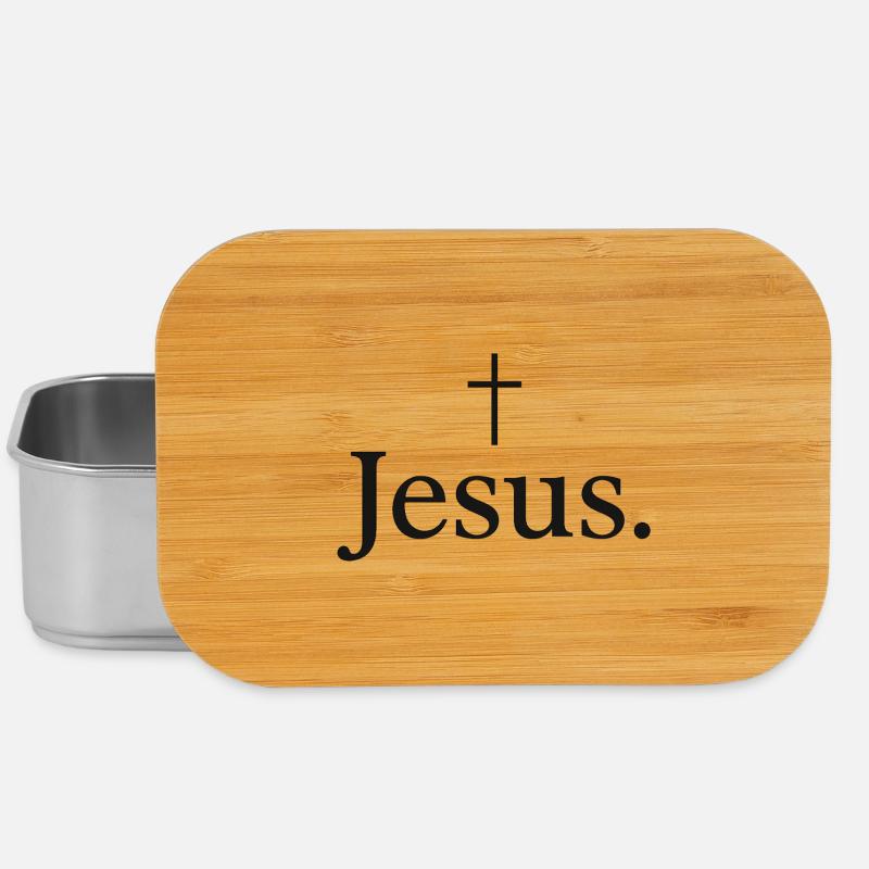 Jesus Kreuz Typografie - Lunch Box - Silber