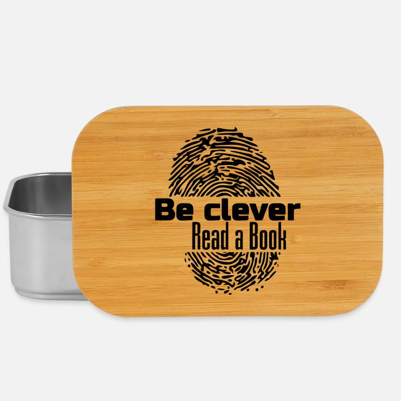 Be clever - Read a Book Buch Bücher Lesen Geschenk - Lunch Box - Silber