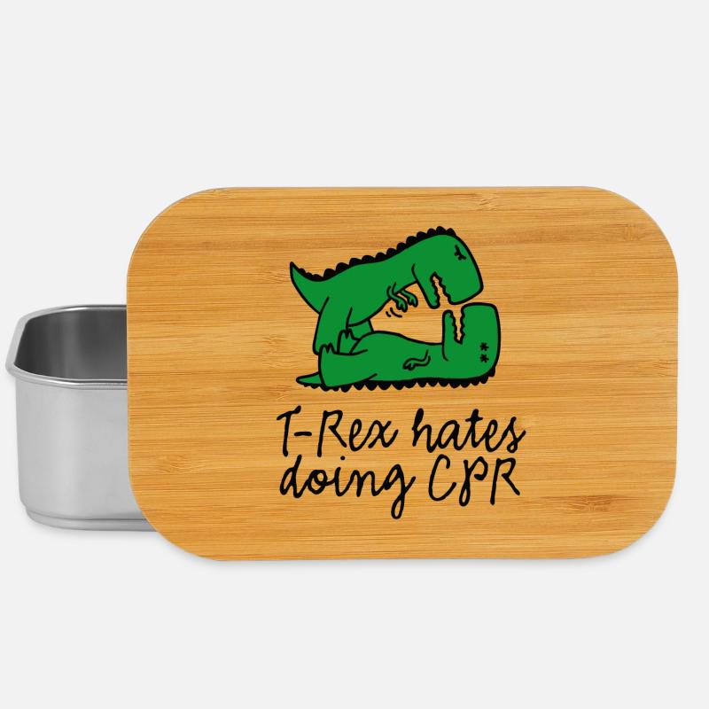 T-Rex hates doing CPR Erste Hilfe Ausbilder - Lunch Box - Silber