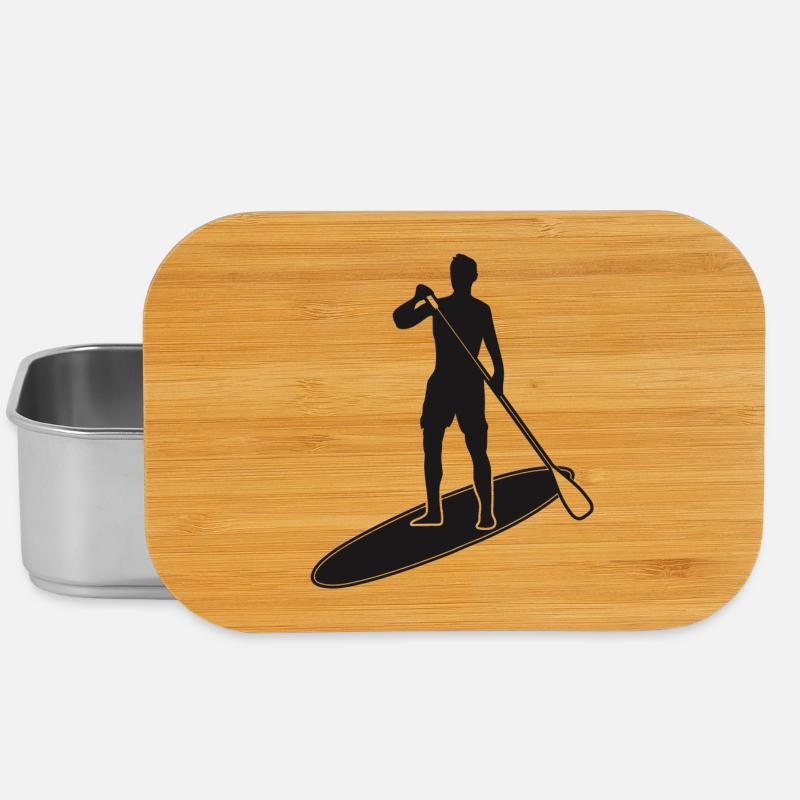 Stand up paddling - Man with paddle board - Lunch Box - silver